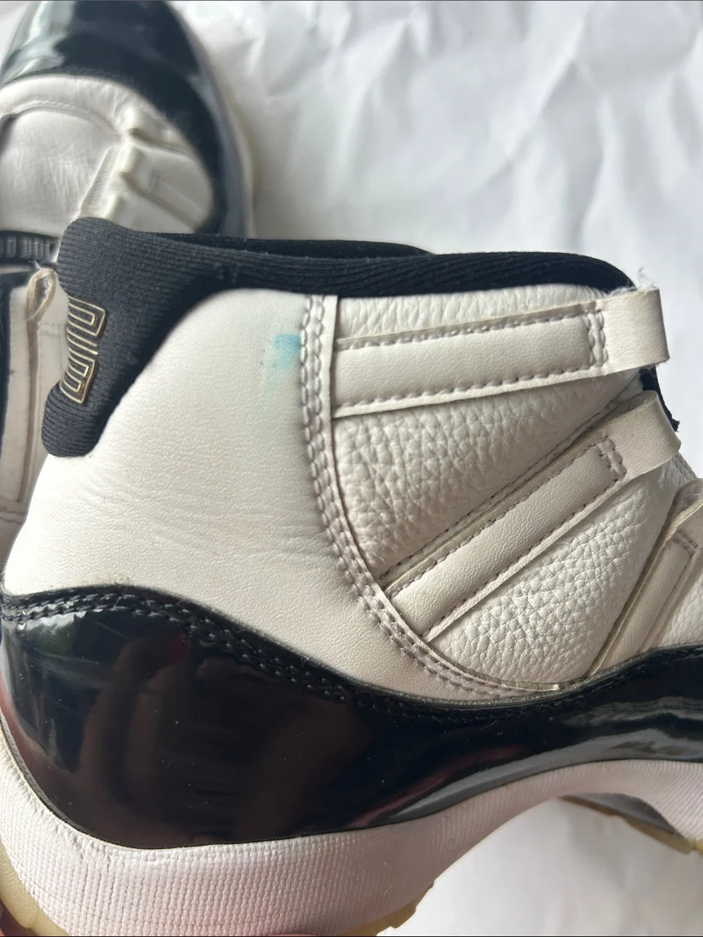 Jordan Black and White Patent Leather Sneakers